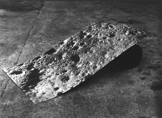 Tinted photos, Pezzo di luna, 1989, photograph, iron, 23×135×70 cm