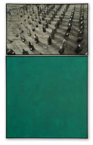 Diptych, photo/colour, 1990, photo and pigment on canvas